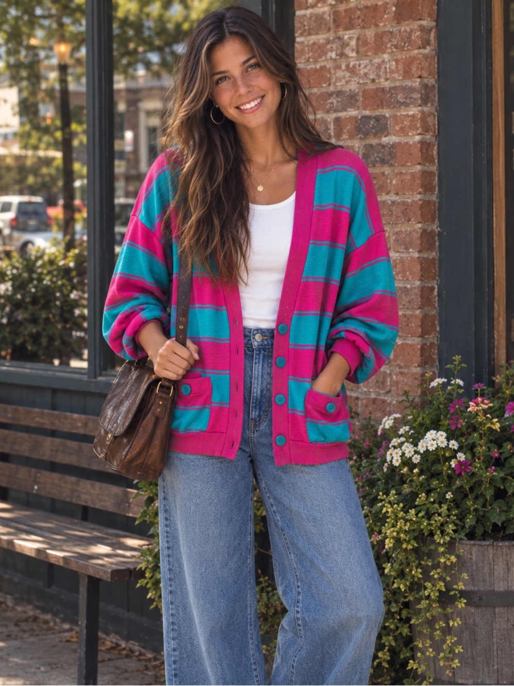 Vintage Peter Popovitch Chunky Striped Cardigan
